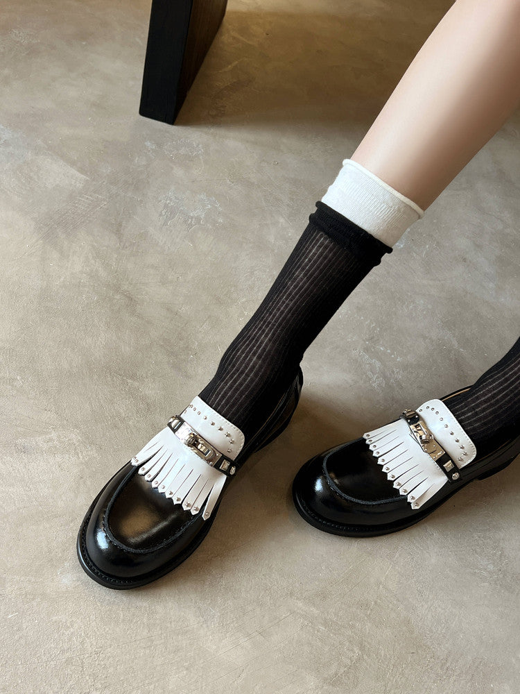 Karin Luna Casual Shoes Series~ Spot Goods Spot Goods Hot-selling Tassel Element Small Gold Buckle Single Shoes