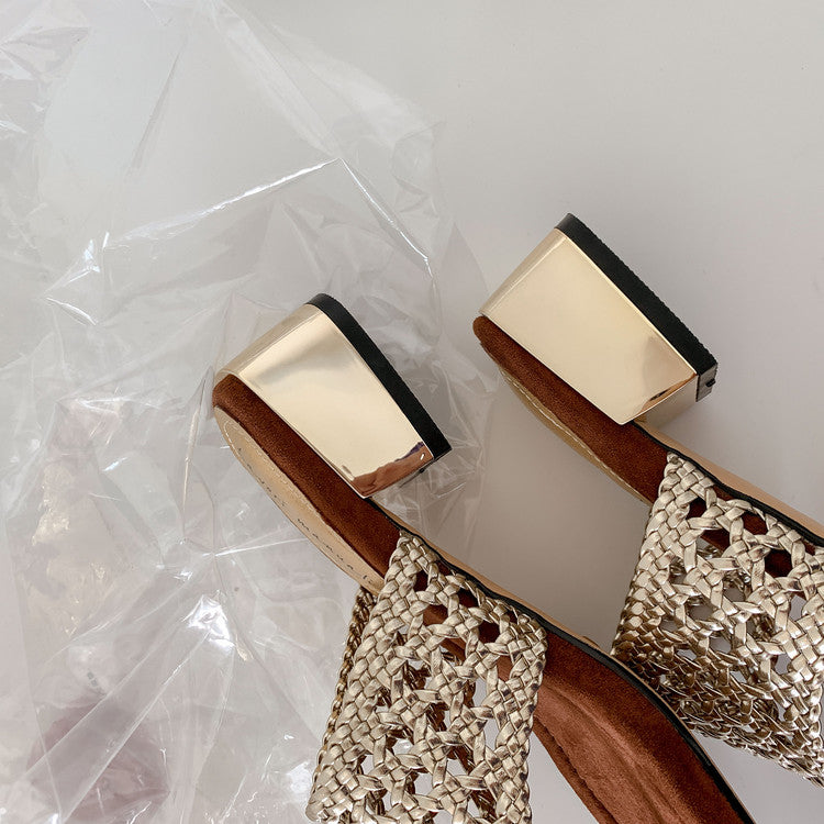 Karin Luna Hot-Selling Braided Style  In stock Toe-strap Woven Sofa Insole Slippers