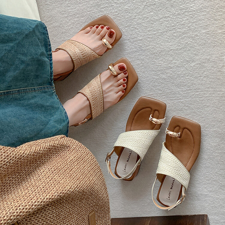 Karin Luna Hot Item Hot Item Spot Goods Featured Bestsellers Holiday Style Woven Sofa Sandals