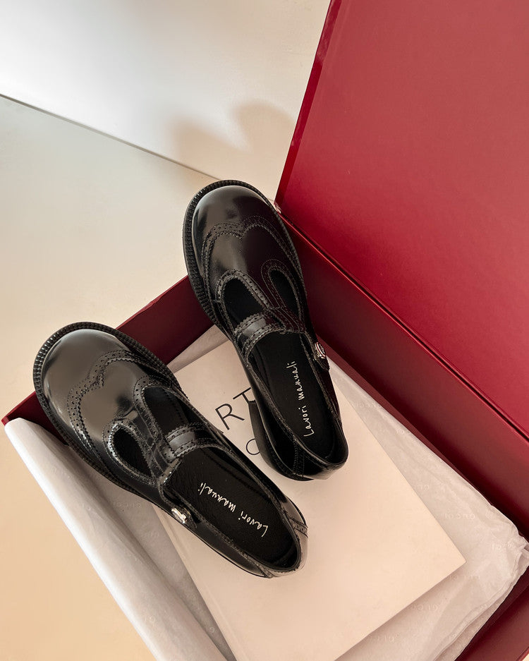 Karin Luna In Stock Spot Goods  Color Matching t Round Toe British Style Single Shoes