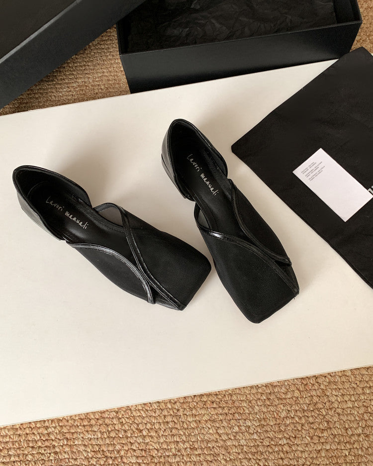 Karin Luna In Stock Spot Goods  Square Toe Mesh Sandals