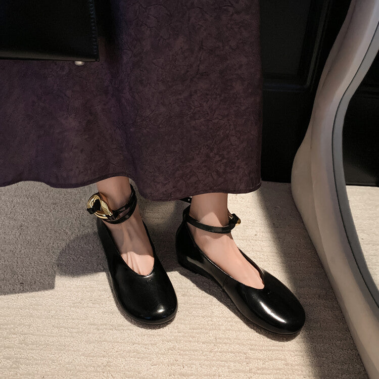 Karin Luna Big Hit Extremely purple~ Slimming V Detachable Two-Way Wear da Brand Height-Increasing Mary Jane Flats