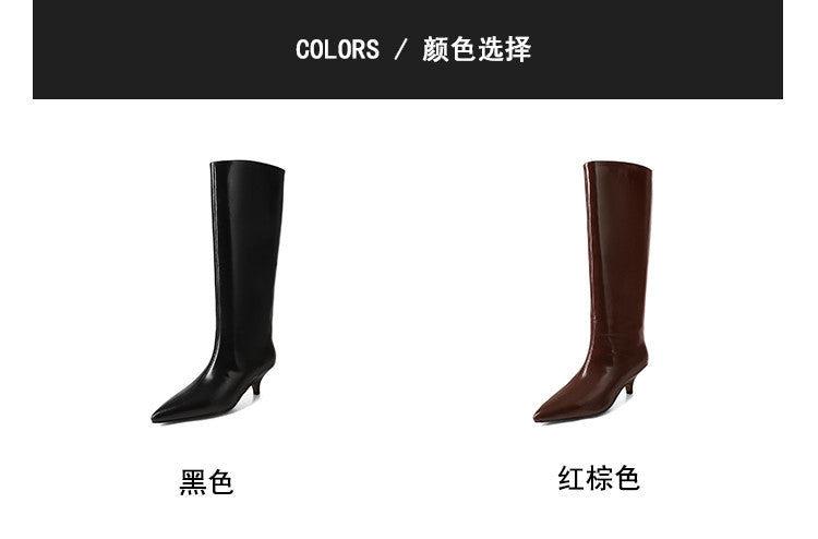 Karin Luna In Stock In Stock    Stunning Elegant Style Kitten Heel Straight Long Boots