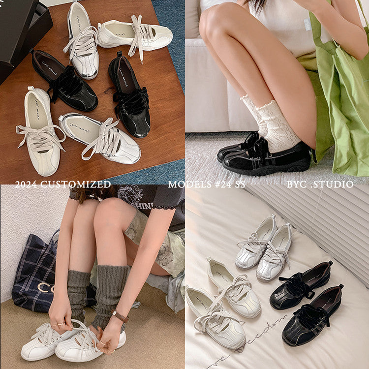 Karin Luna Casual Shoes Series~  In Stock Hot-Selling Versatile Lace-Up Casual Deep Mouth Flats
