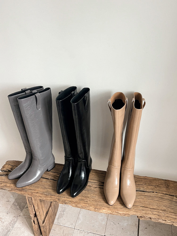 Karin Luna In Stock In Stock Classic Slip-On Straight Long Boots