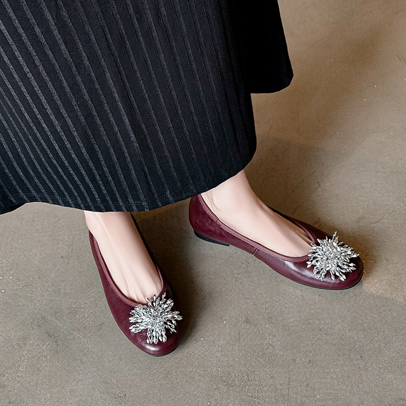 Karin Luna Full Leather Inside and Out~Gorgeous Fireworks Flat Granny Shoes
