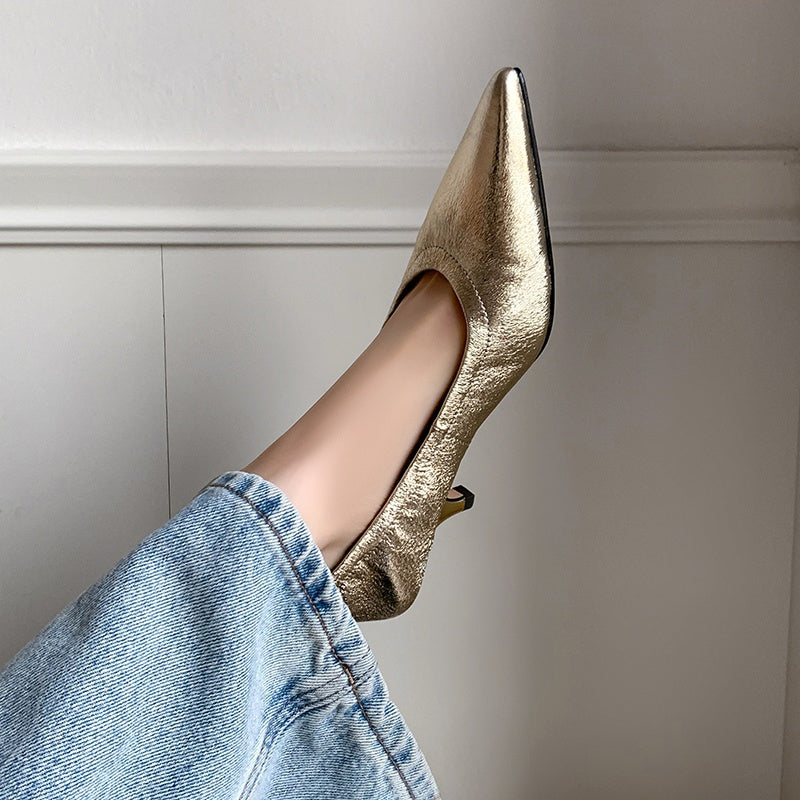 Karin Luna In Stock Spot Goods    Vintage Classic Style Shallow Mouth Single Shoes