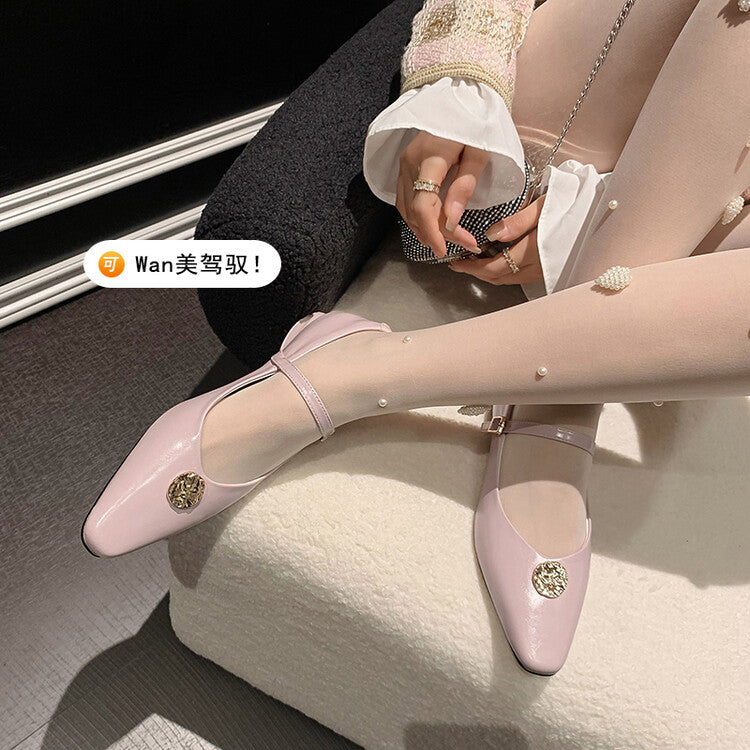 Karin Luna Camellia Story~In stock  Full Leather Shallow Mouth Single Shoes