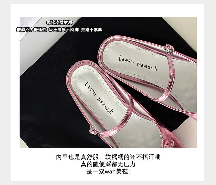 Karin Luna Hot-Selling Derivative Edition~Comes with data plan included Must-have Butterfly Knot Closed-Toe Height-Increasing Slippers
