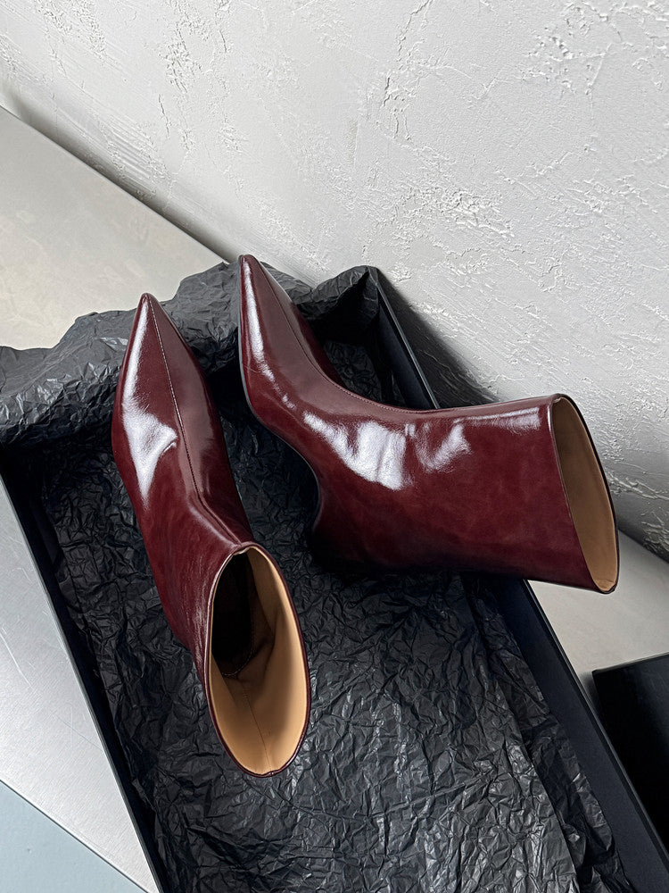 Karin Luna Elegant Pointed Toe Hidden Wedge Short Boots