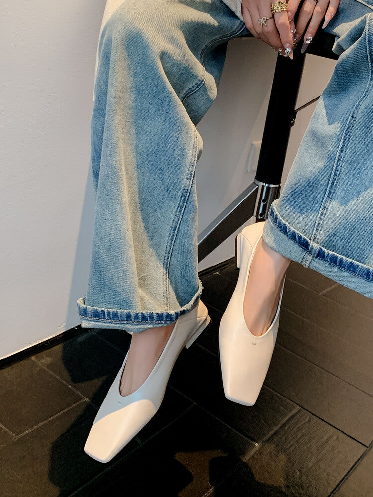 Karin Luna has prepared stock  Full leather inside and out  Top Layer Horse Oil Cowhide Shallow Mouth Nursing Mary Jane Shoes