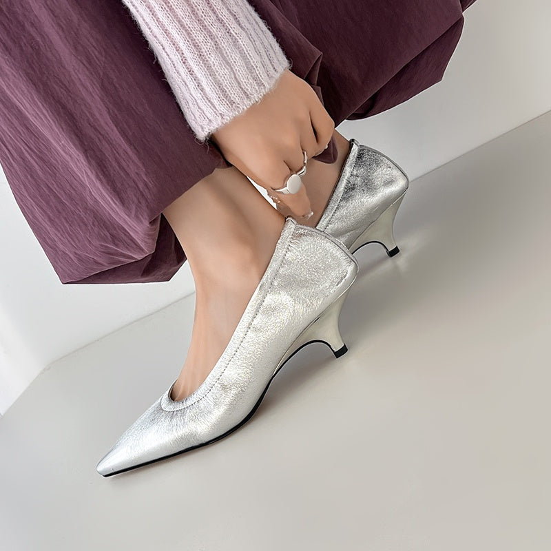 Karin Luna In Stock Spot Goods    Vintage Classic Style Shallow Mouth Single Shoes