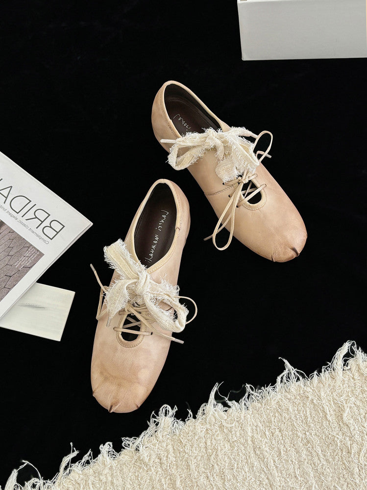 Karin Luna In Stock In Stock  Xiaohongshu Hot Sale Full Leather Round Toe Deep Mouth Single Shoes