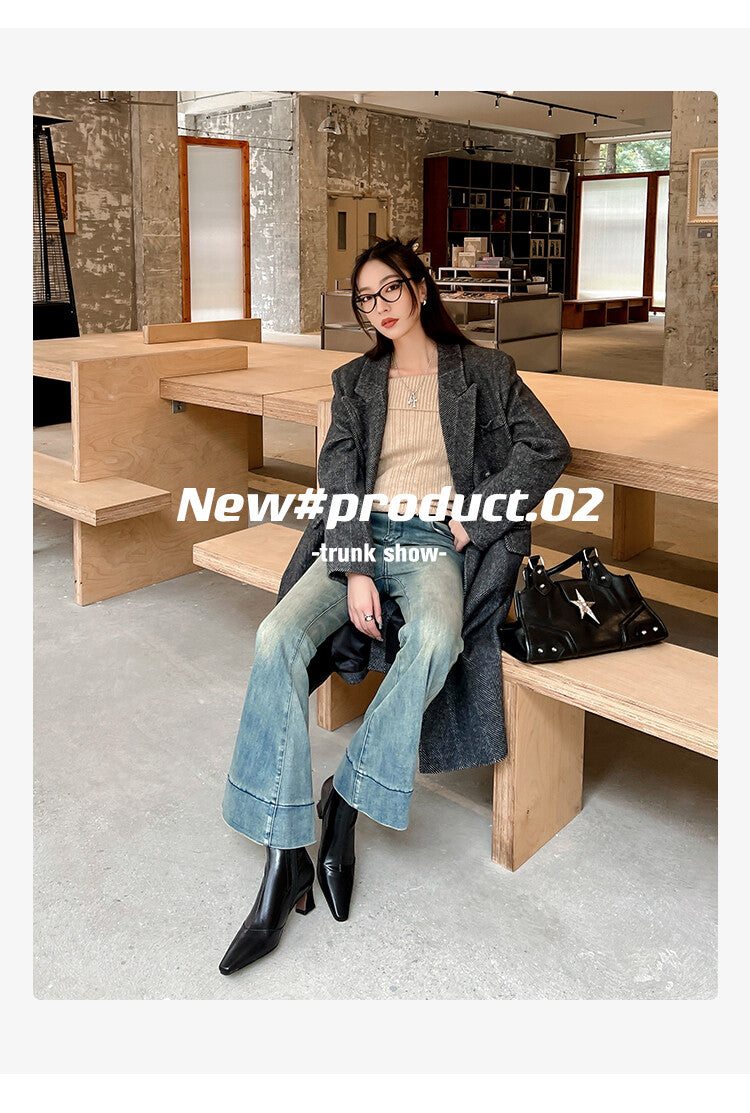 Karin Luna Elegant Small Square Toe Chunky Heel Slim Boots