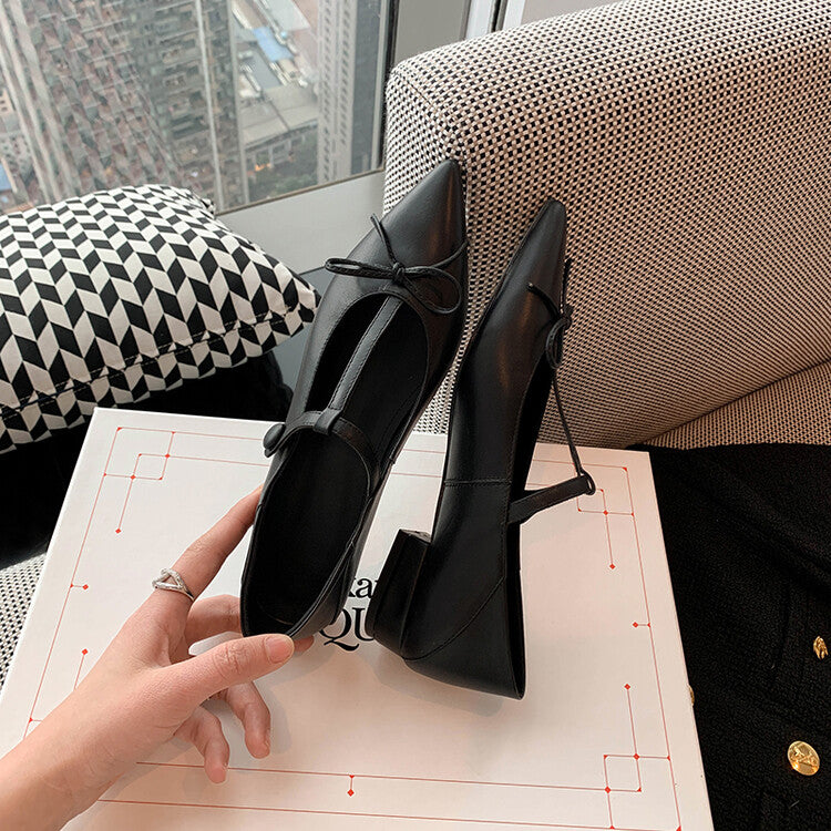 Karin Luna is a perfect Korean drama heroine~French Retro Style Full leather inside and out Pointed Bowknot