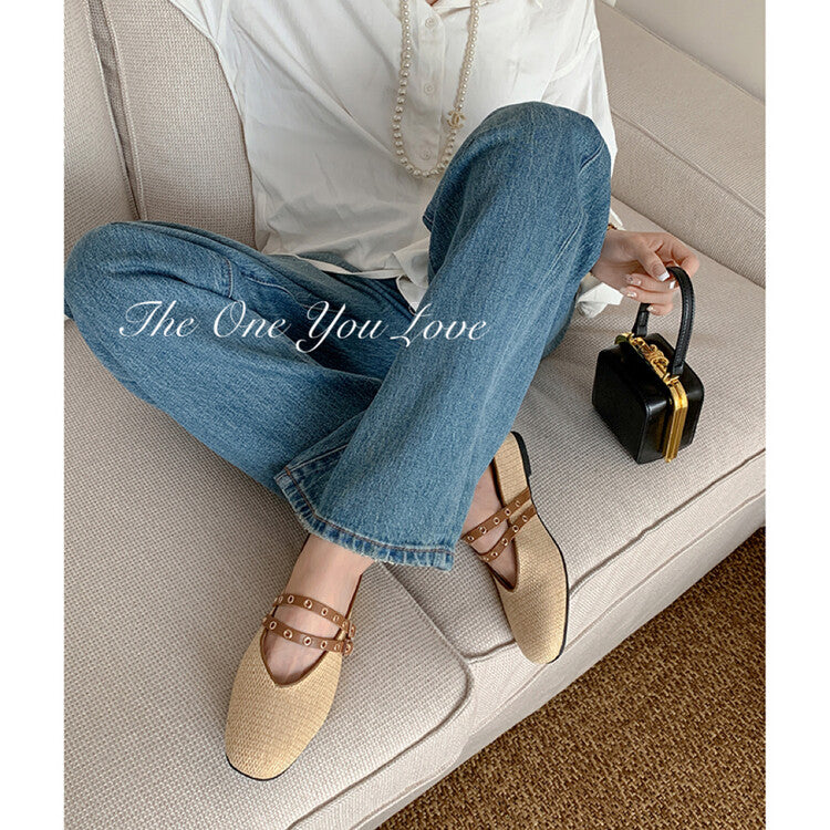 Karin Luna  Closed-Toe Woven Style Height-Increasing Slippers