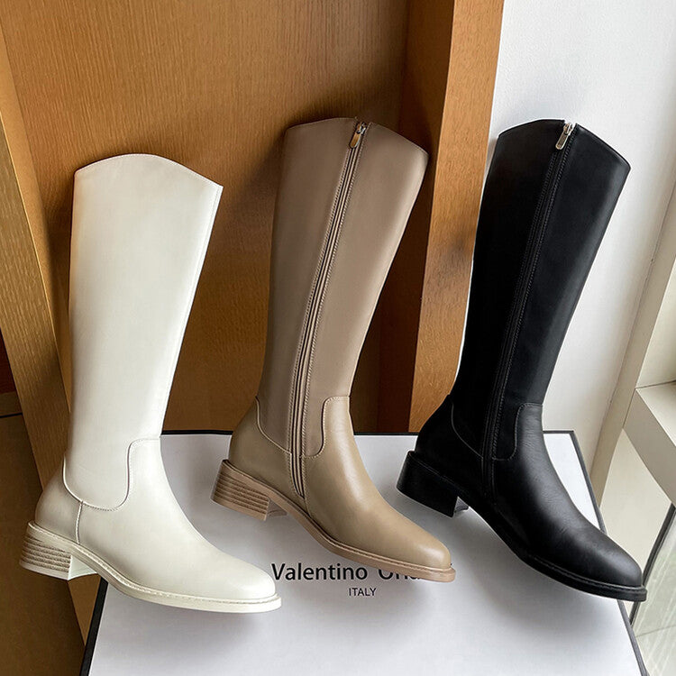 Karin Luna In Stock  Cowhide Niche Versatile Style Knight Boots