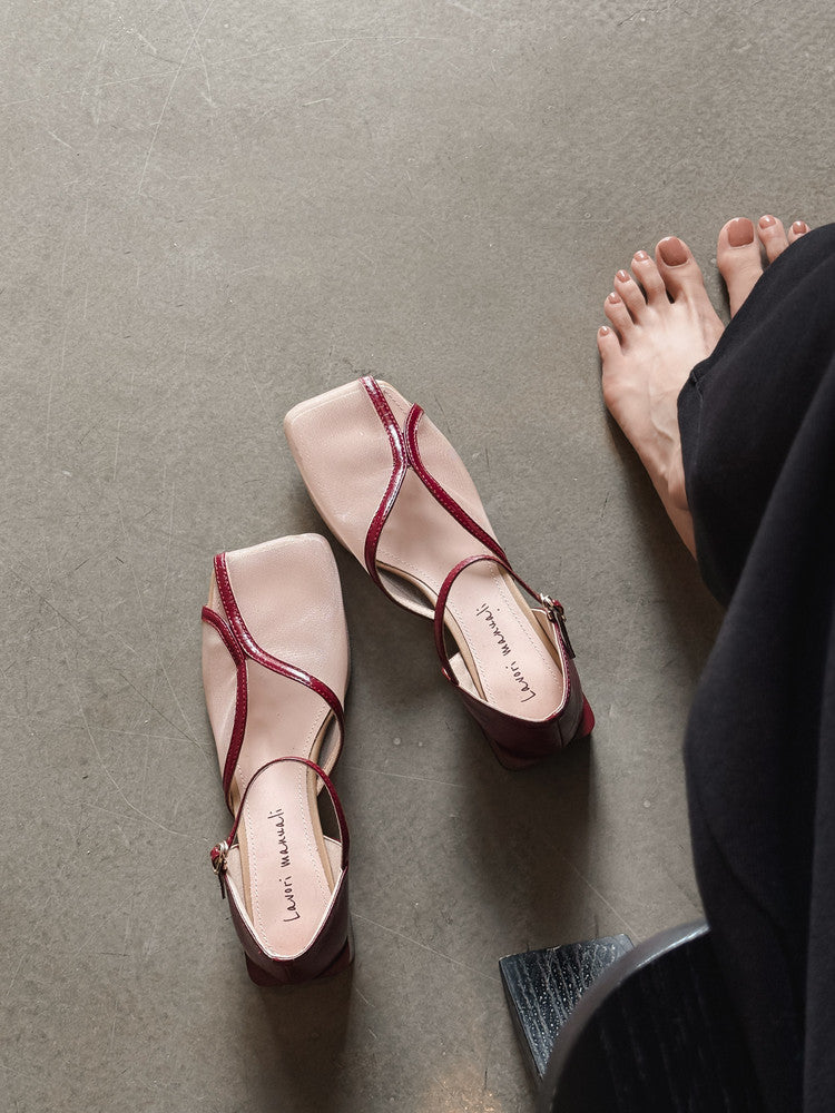 Karin Luna In Stock In Stock  Internet Celebrity Style Square Toe Mesh Chunky Heel Sandals