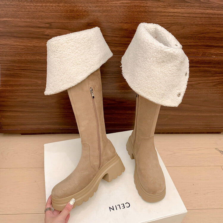 Karin Luna has prepared stock  Main Push Main Push  Hot-selling Large Sole Self-flowing Foldable Round Toe Over-the-Knee Boots