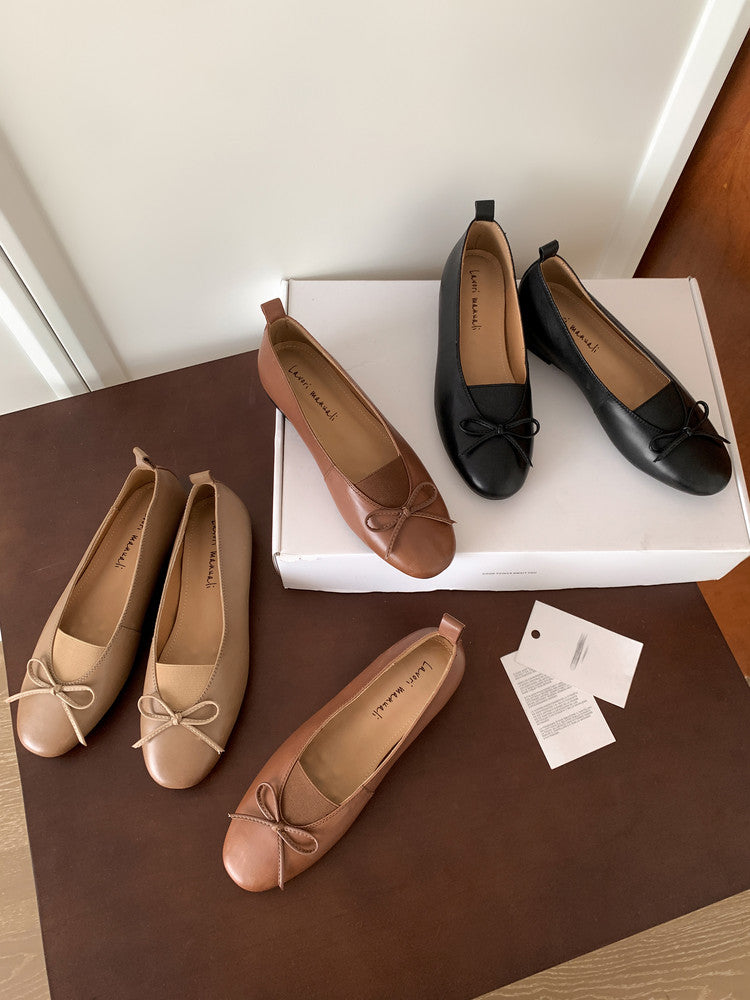 Karin Luna Full Layer Inside and Out~Basic Versatile Bow Hidden Heel Shoes