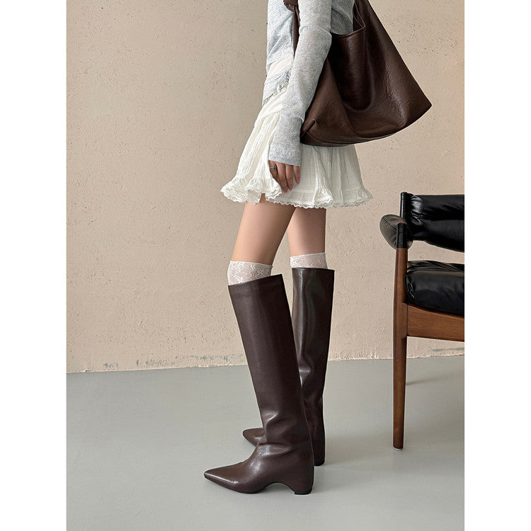 Karin Luna Hot-Selling Internal Height Increase Pointed Toe Straight-Leg Hot-Selling Long Boots