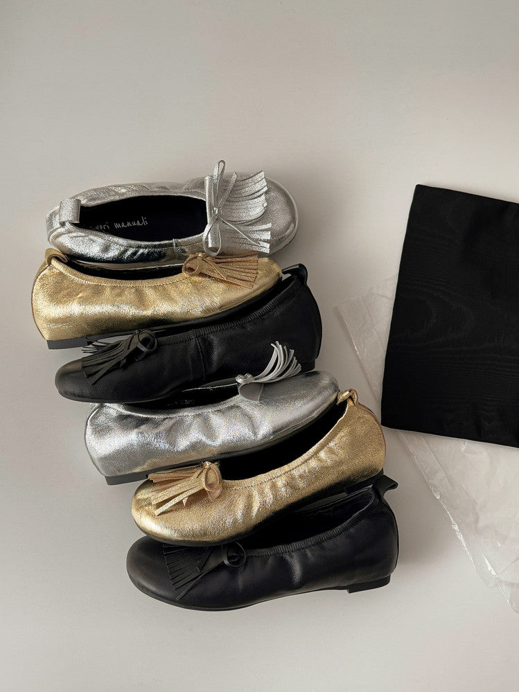 Karin Luna In Stock Spot Goods   Tassel Round Toe Hidden Wedge Mary Jane Shoes