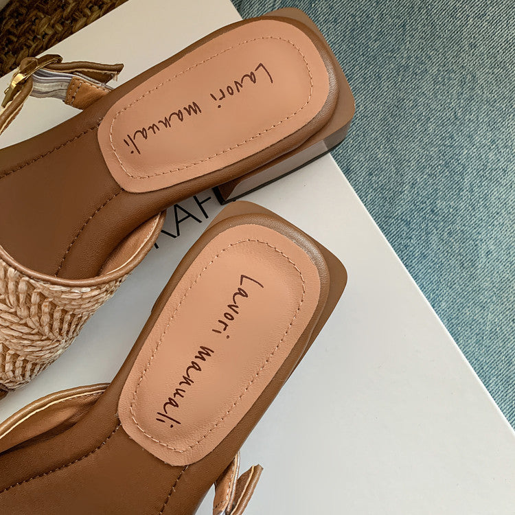 Karin Luna In Stock Spot Goods Resort Style Woven Flat Sandals