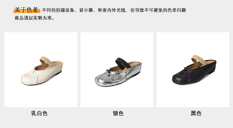 Karin Luna Classic Split-Toe Shoes  Explosive Pattern One-Strap Mary Jane Height-Increasing Full Leather Closed-Toe Slippers