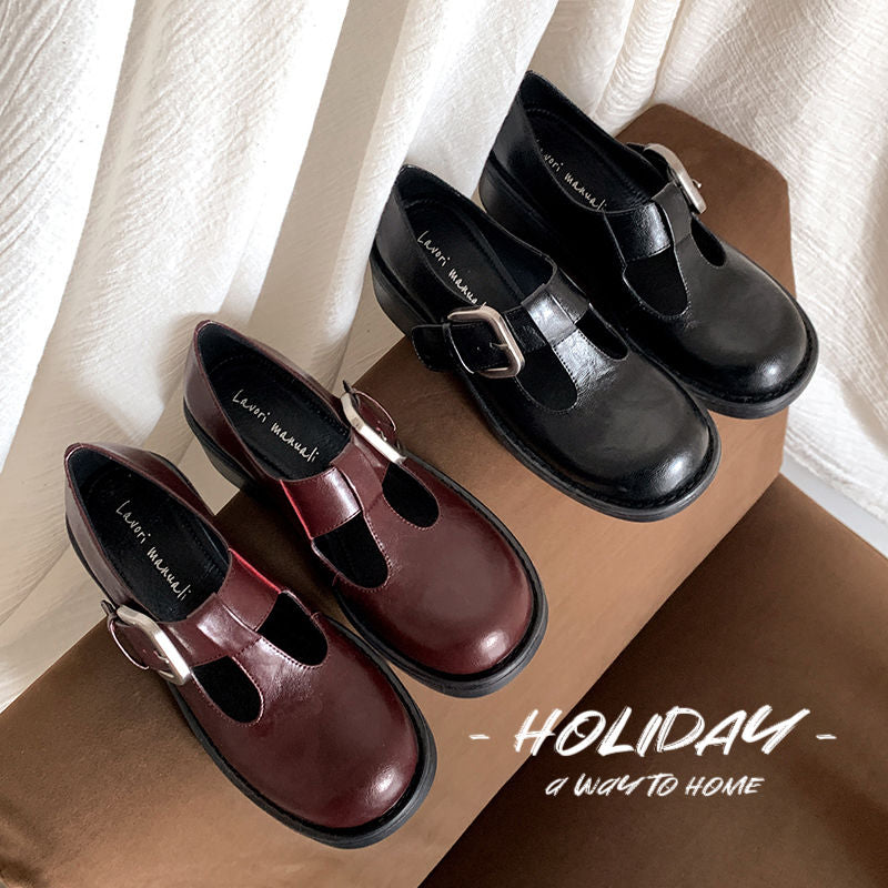 Karin Luna In Stock Spot Goods round Head t Round Toe British Style Single Shoes