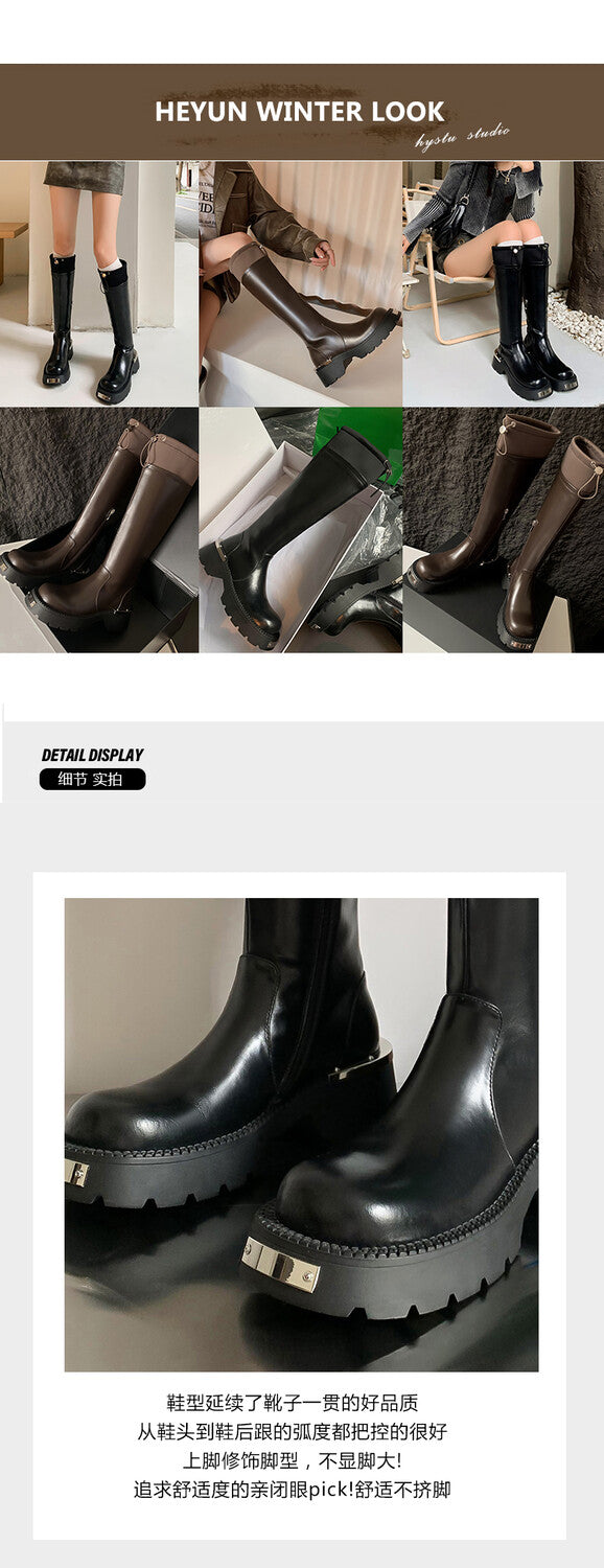 Karin Luna High Volume Bestseller  Comes with data plan included Front Metal Patch Drawstring design Full Cowhide Long Boots