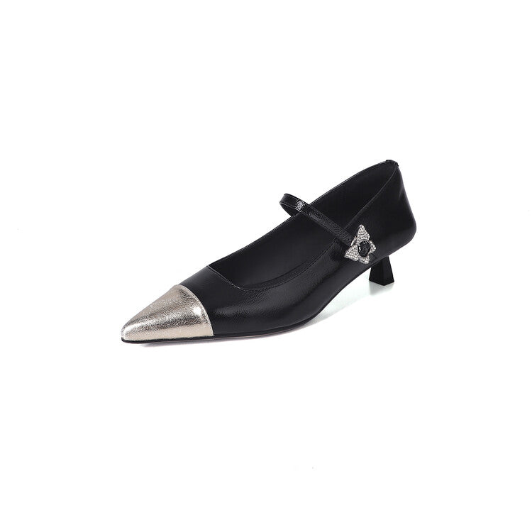 Karin Luna In Stock  Spot Goods In Stock  Classic Color Block Pointed Toe Hot-Selling Elegant Stiletto Pumps