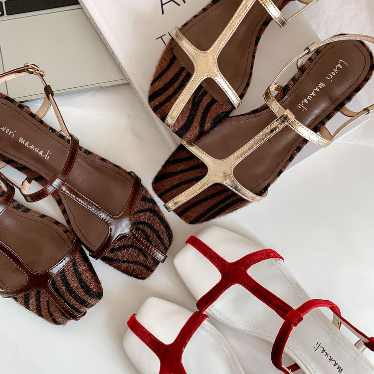 Karin Luna In Stock Spot Goods Vacation style t Strappy Open-Toe Flat Sandals