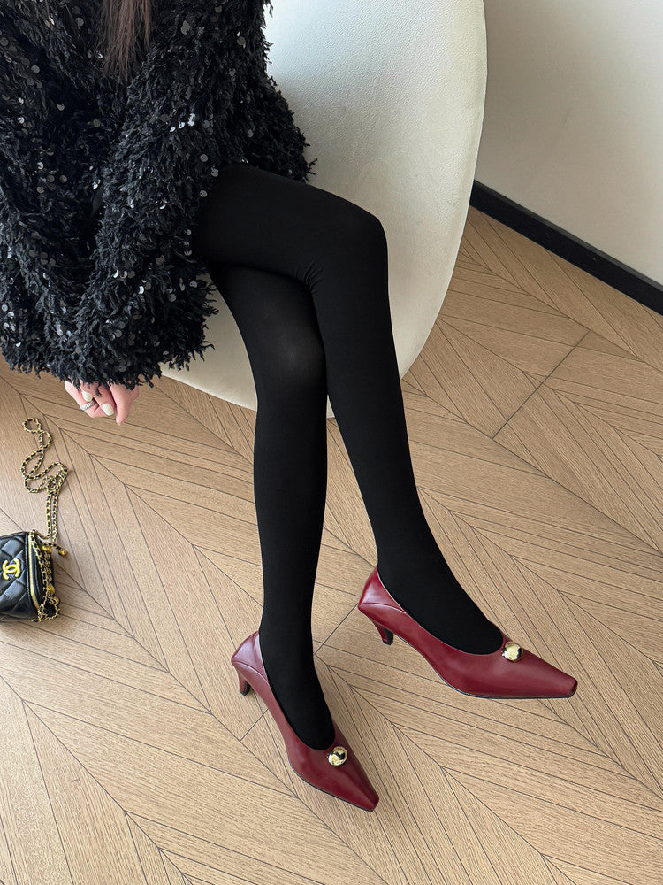 Karin Luna In Stock In Stock ~Basic Versatile French Style Small Square Toe Shallow Mouth Single Shoes