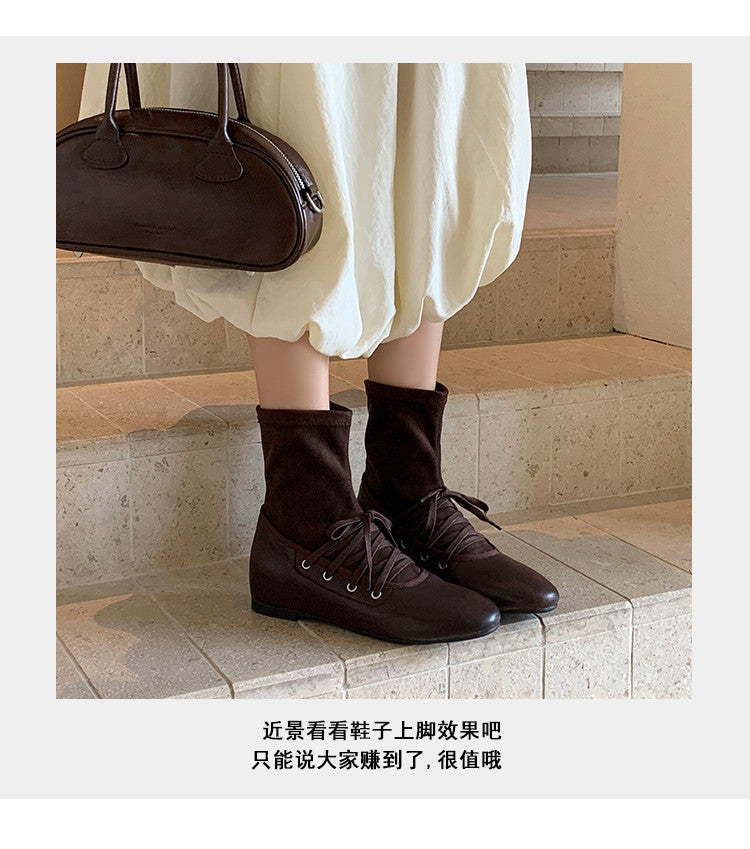 Karin Luna Round Toe Internal Height Increase Lace-up Ankle Boots