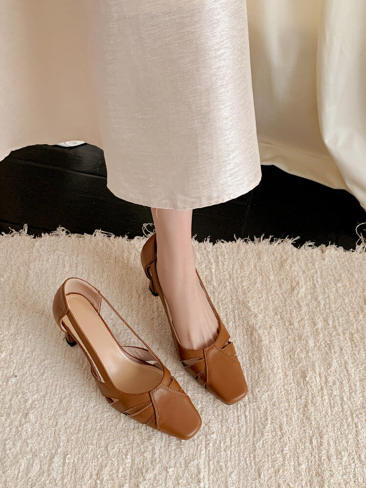 Karin Luna Hot-Selling Retro Big Item Big Goods Available for sale all seasons French-style Hollow Out Single Shoes Full leather inside and out