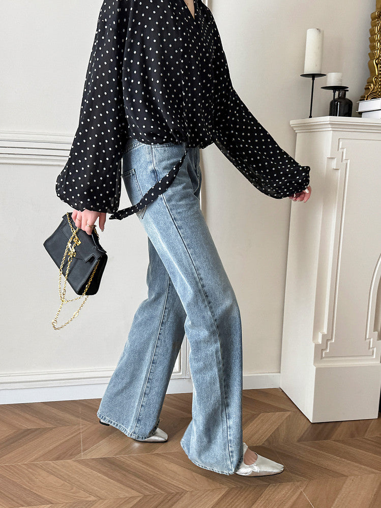 Karin Luna In Stock  Spot Goods Small Square Toe Wrinkled Chunky Heel Closed-Toe Sandals