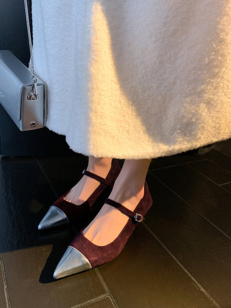 Karin Luna In Stock  Spot Goods In Stock  Classic Color Block Pointed Toe Hot-Selling Elegant Stiletto Pumps