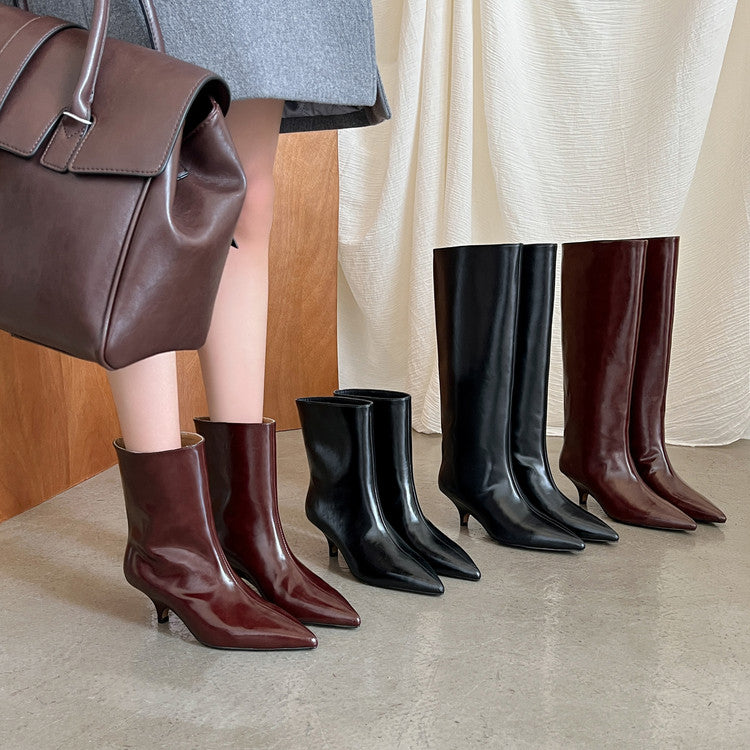 Karin Luna In Stock Spot Goods Minimalist Tube Kitten Heel Short Boots