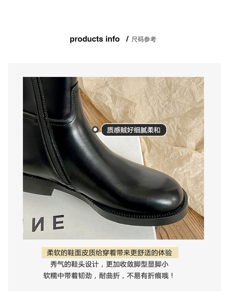 Karin Luna In Stock In-stock Basic Classic Timeless Round Toe Casual Riding Boots