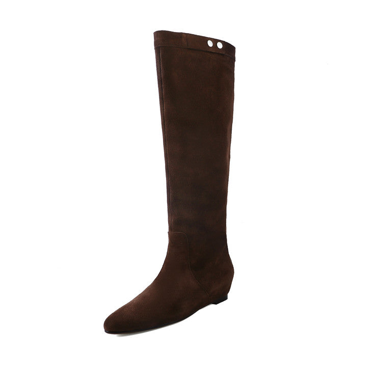 Karin Luna In Stock Spot Goods  Bestselling Suede Leather Sold Out Fast: Pile of Matte Inner Height-Increasing Western Boots