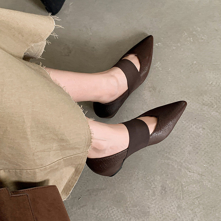 Karin Luna  Popular Pointed Toe Hidden Heel Strap Single Shoes