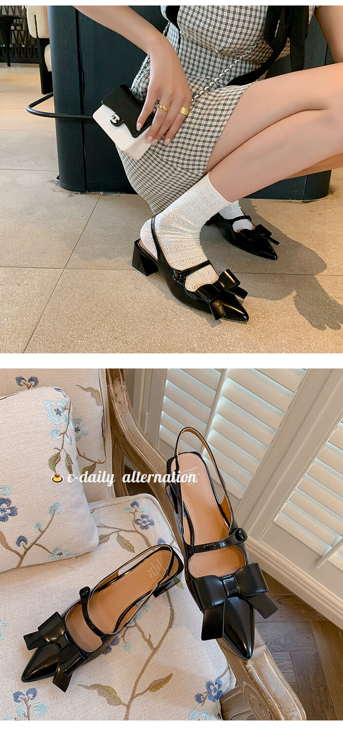 Karin Luna In Stock Spot Goods  Hot-Selling Closed-Toe Sandals  Full leather inside and out Sweet Bow