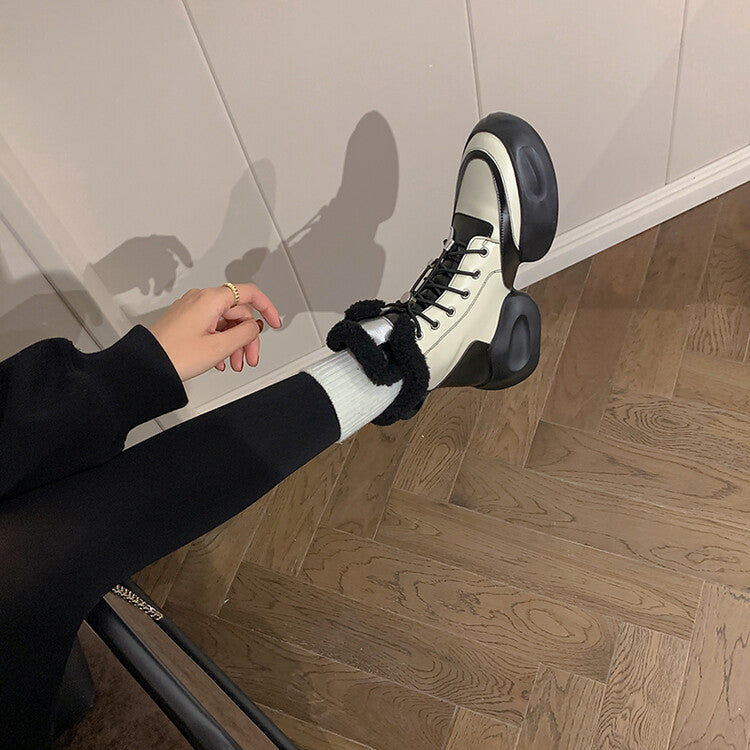 Karin Luna In Stock  Spot Goods  Hot-selling Sports Thick Sole Thickened Fur Snow Boots Full cowhide