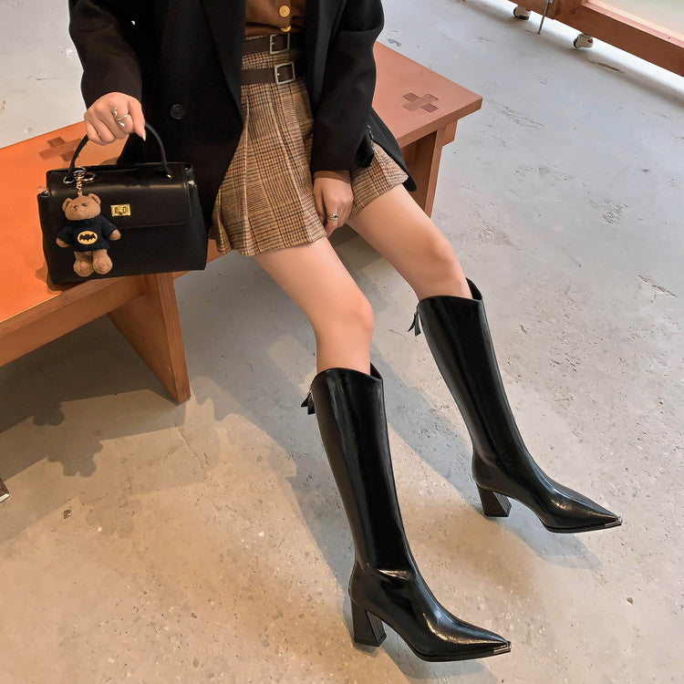 Karin Luna In Stock In-stock Pointed Toe Elegant High Heels v Slimming Effect Long Boots