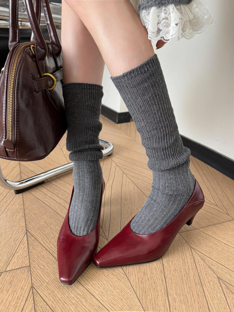 Karin Luna In Stock In Stock ~Basic Versatile French Style Small Square Toe Shallow Mouth Single Shoes
