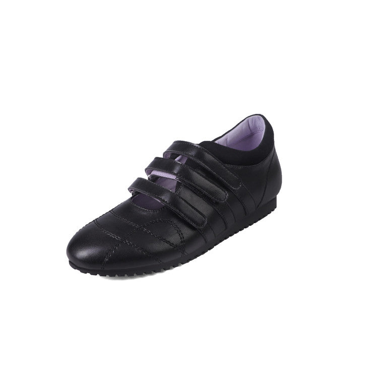Karin Luna Casual Shoes Series~  In Stock In Stock Magic Tape Round Toe Internal Height Increase Single Strap Flats
