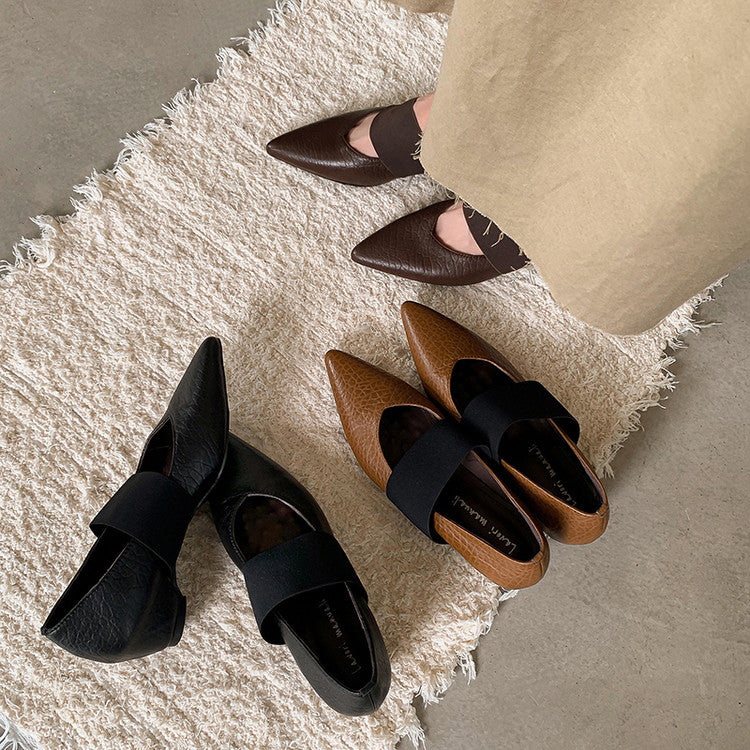 Karin Luna  Popular Pointed Toe Hidden Heel Strap Single Shoes