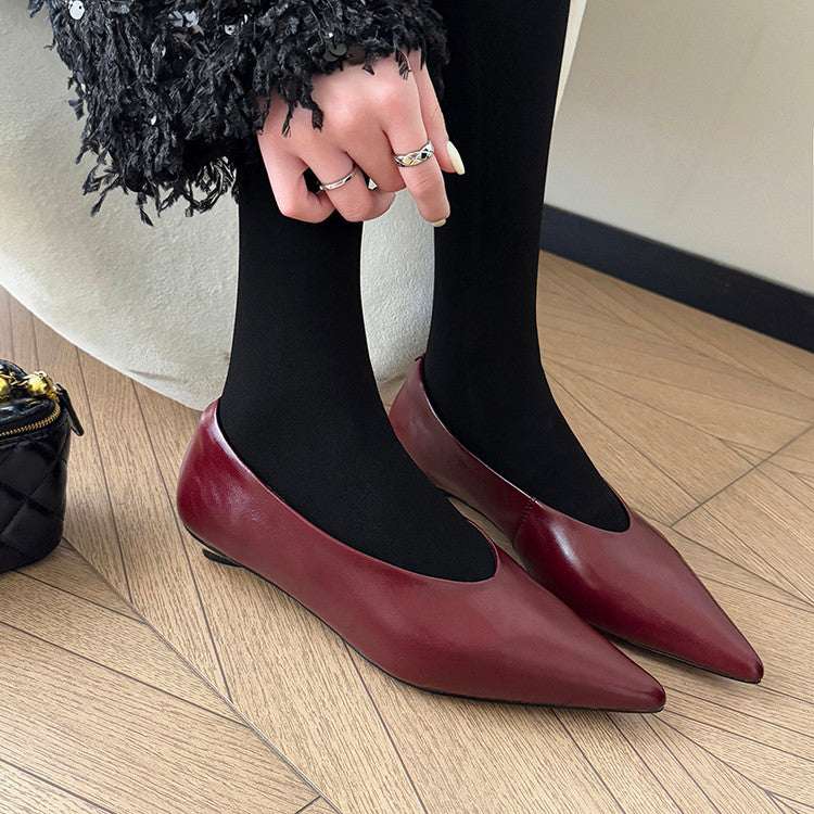 Karin Luna In Stock Spot Goods Classic three-color pointed toe metal heel shoes