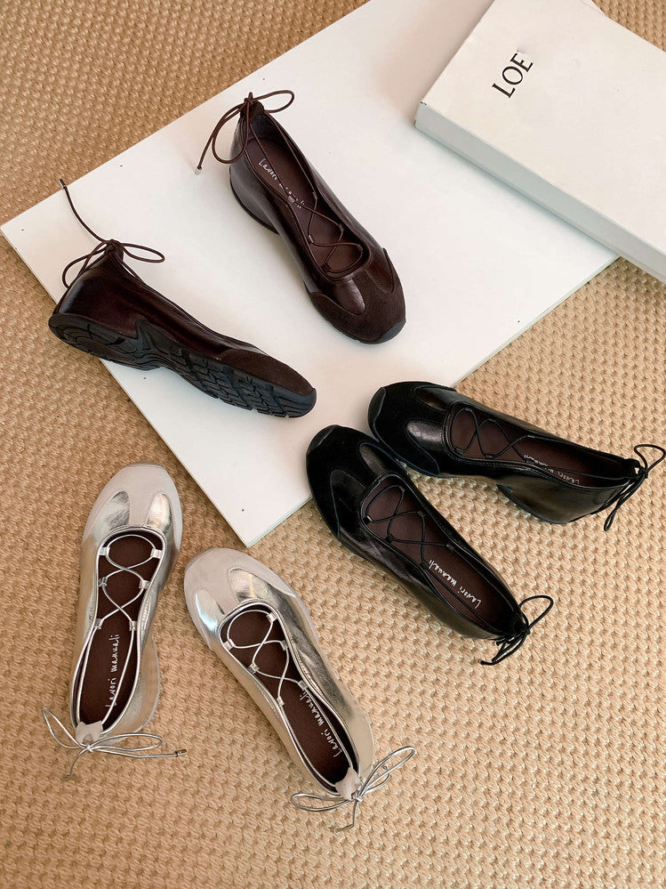 Karin Luna Basic Versatile British Style Casual Lace-up Flats