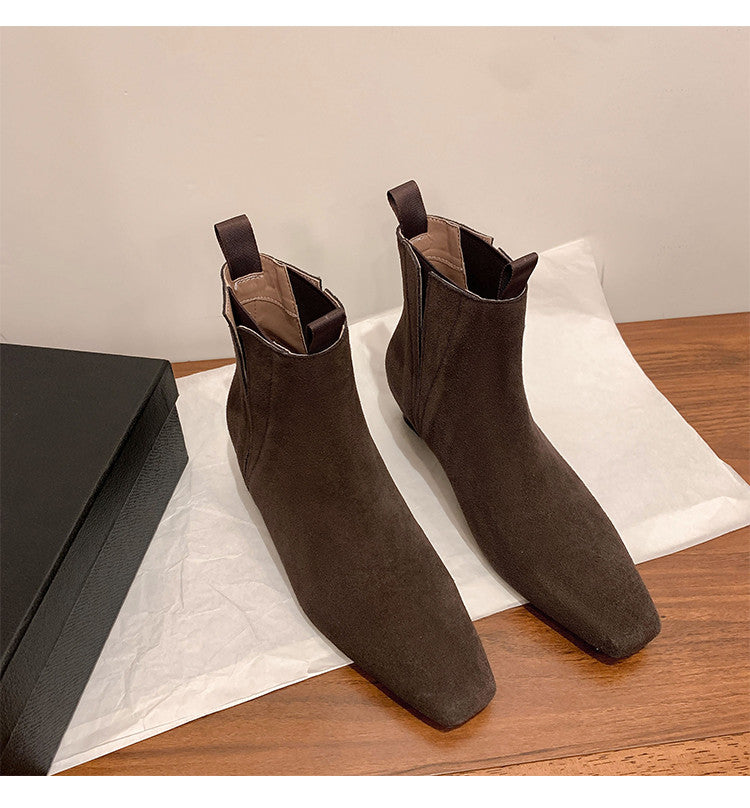 Karin Luna Design Edition Square Toe Hidden Heel Ankle Boots